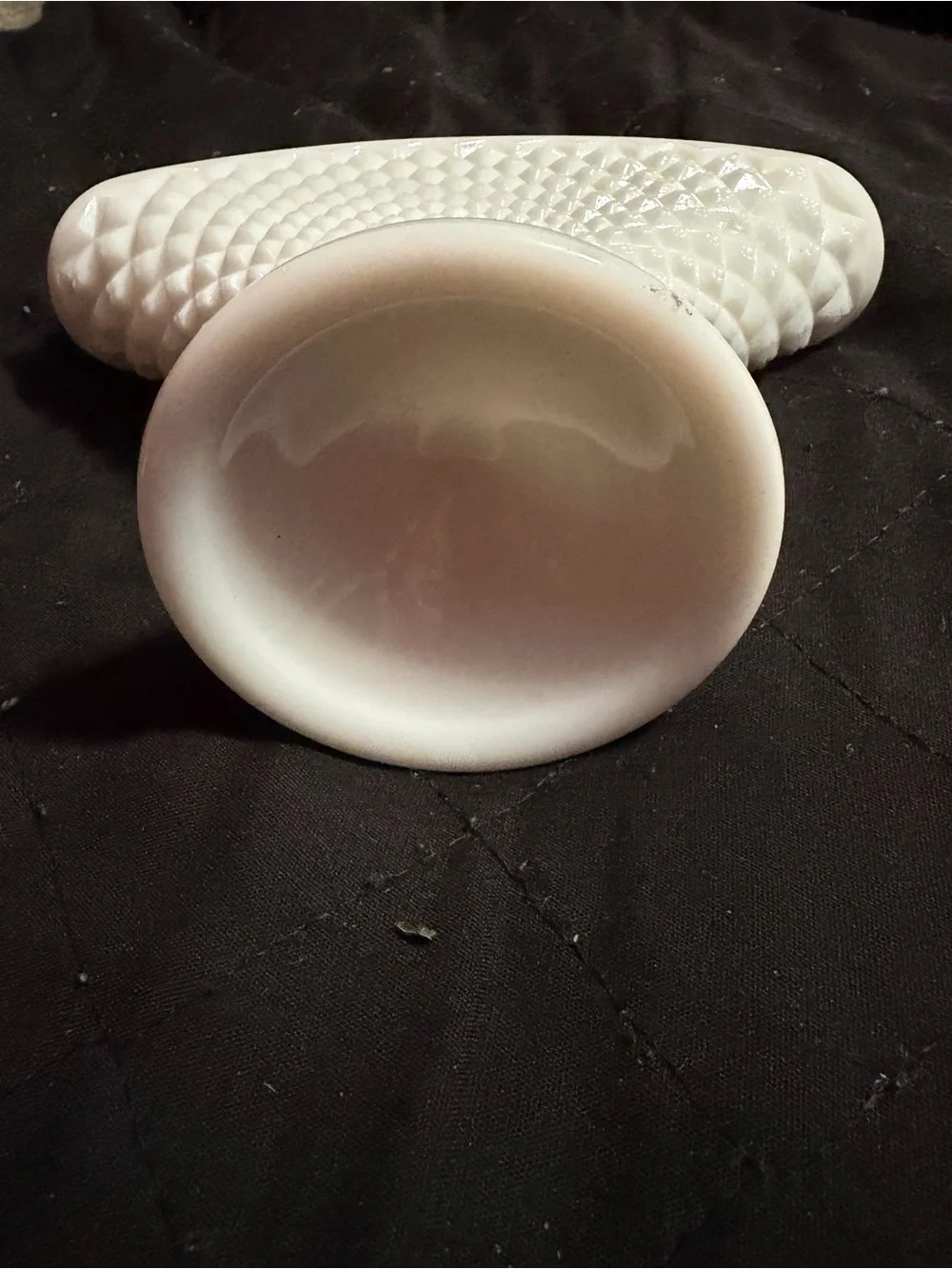 White Milk Glass Fan Vase - Decorative Home Accent
